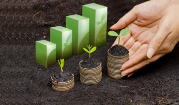 Bar graph next to plans in soil