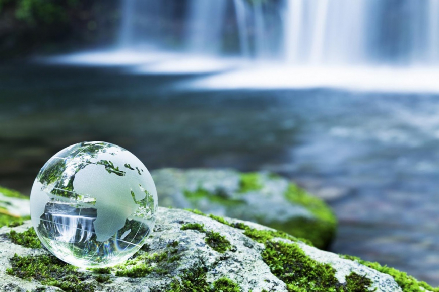 Glass Globe by water