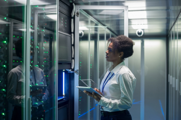 Woman in Data Center