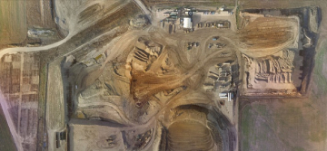 Arial view of a worksite