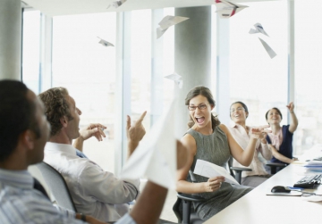 Office Prank with Paper Airplanes