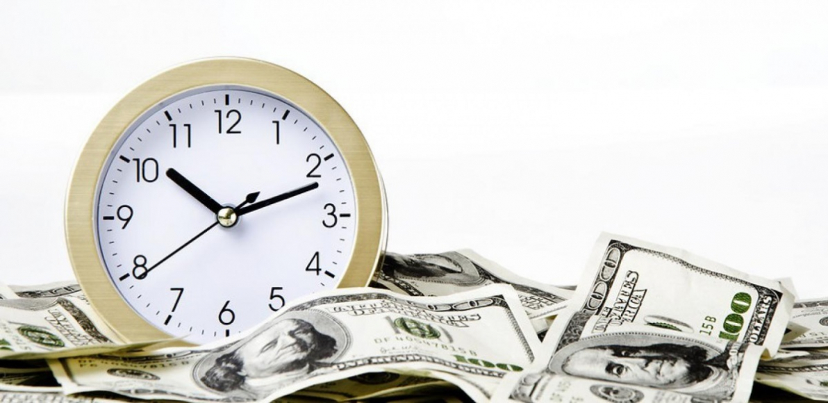 Clock in Pile of Money