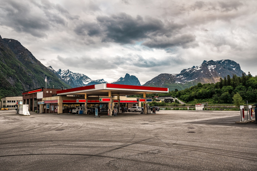 gas station in the mountains