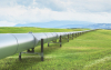 Pipeline through grassy field 