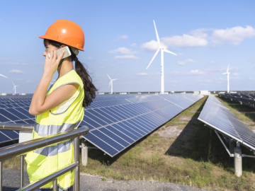 engineer at solar farm