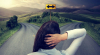 woman standing at a fork in the road