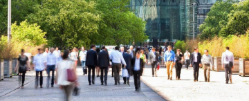 Crowded Sidewalk