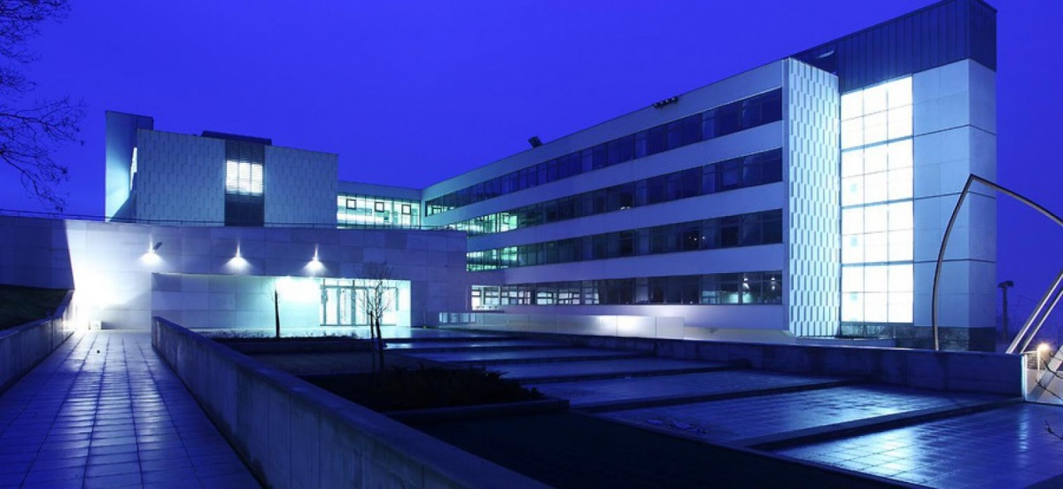 office building at night