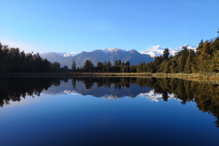 Mountains reflecting in a lake