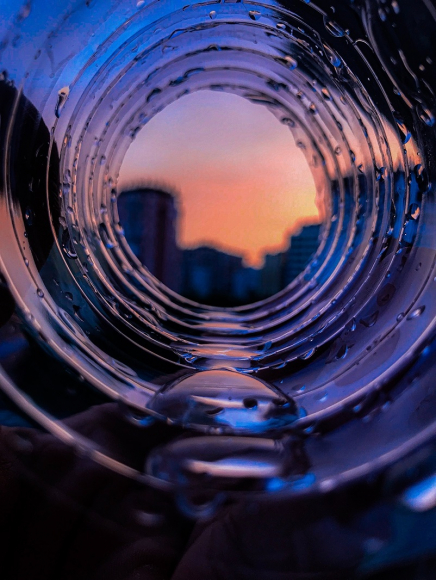 Sunset through a pipe