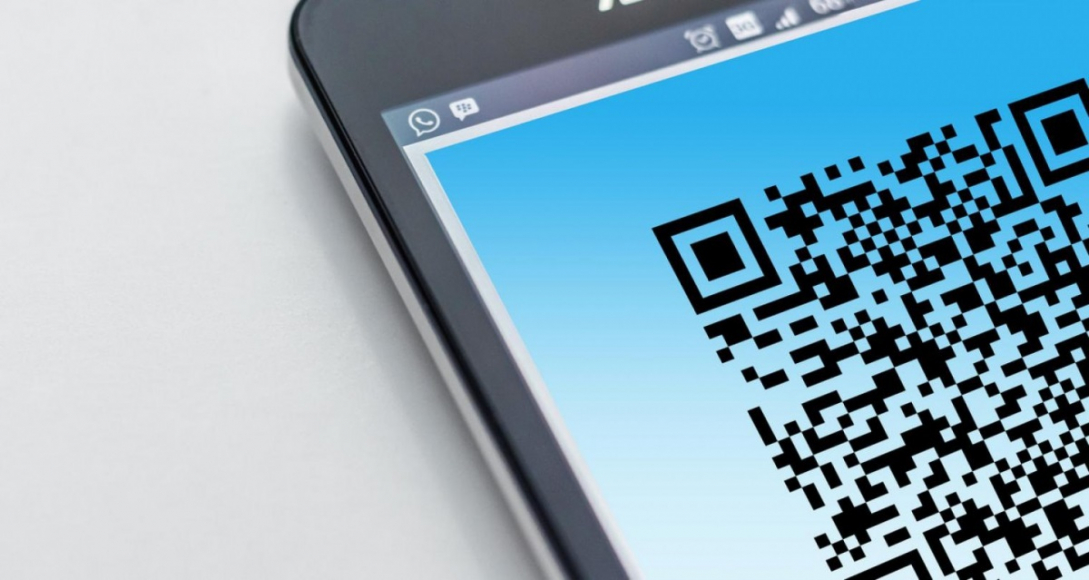 QR code on smartphone